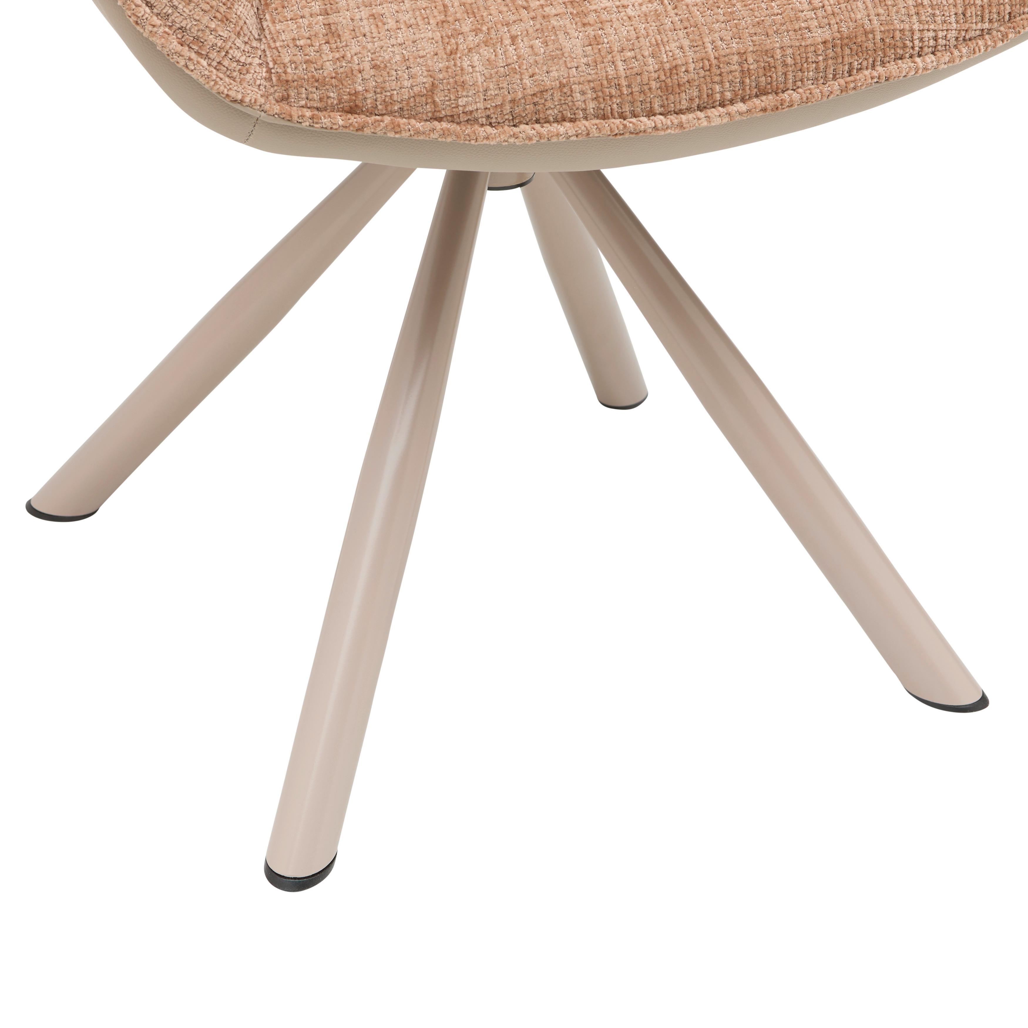 STOL MED ARMSTÖD EILEEN - beige/brun, Modern, metall/textil (62/85/62cm) - Mömax