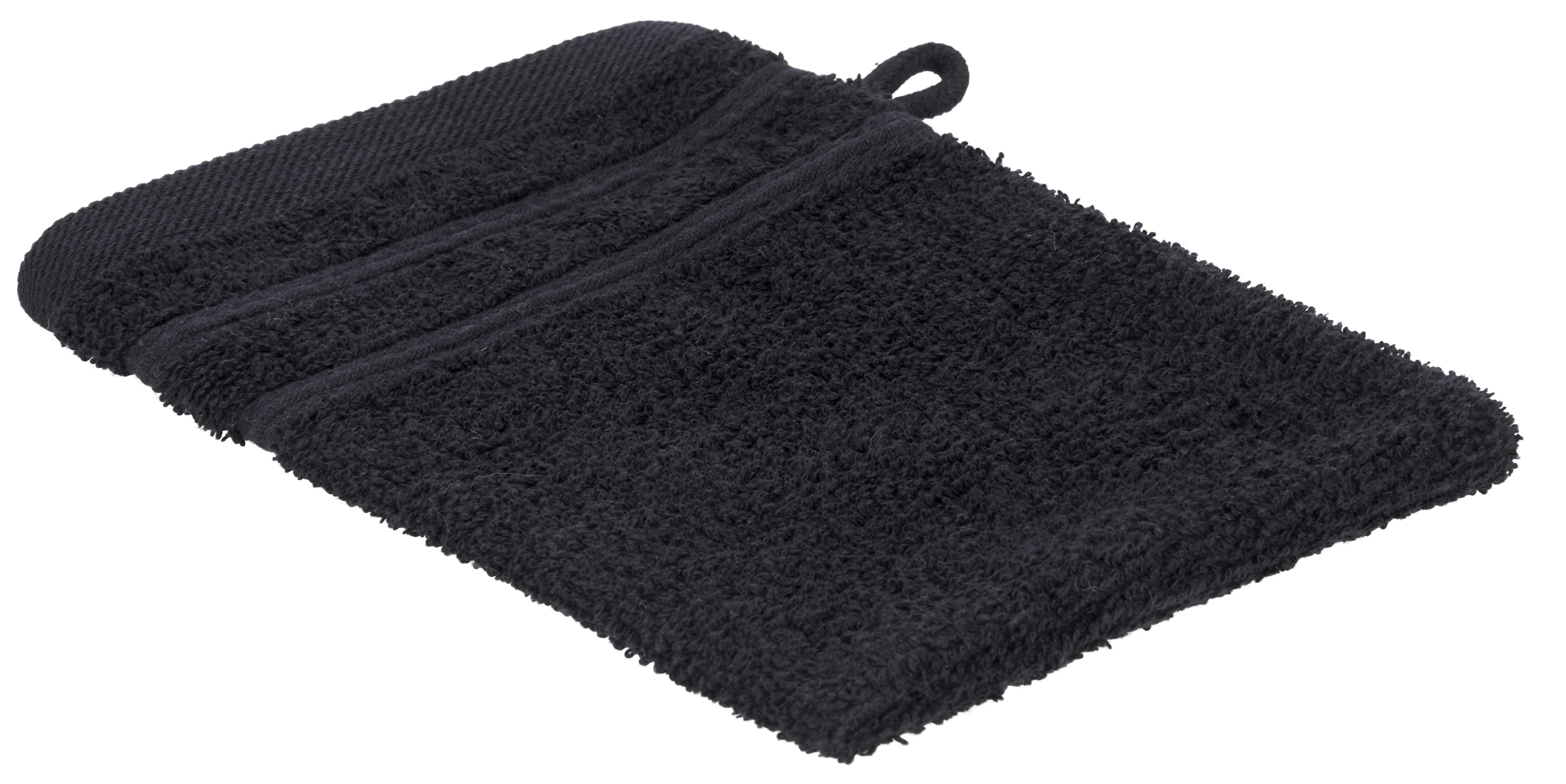 Waschhandschuh Melanie in Schwarz - Schwarz, Textil (16/21cm) - Modern Living