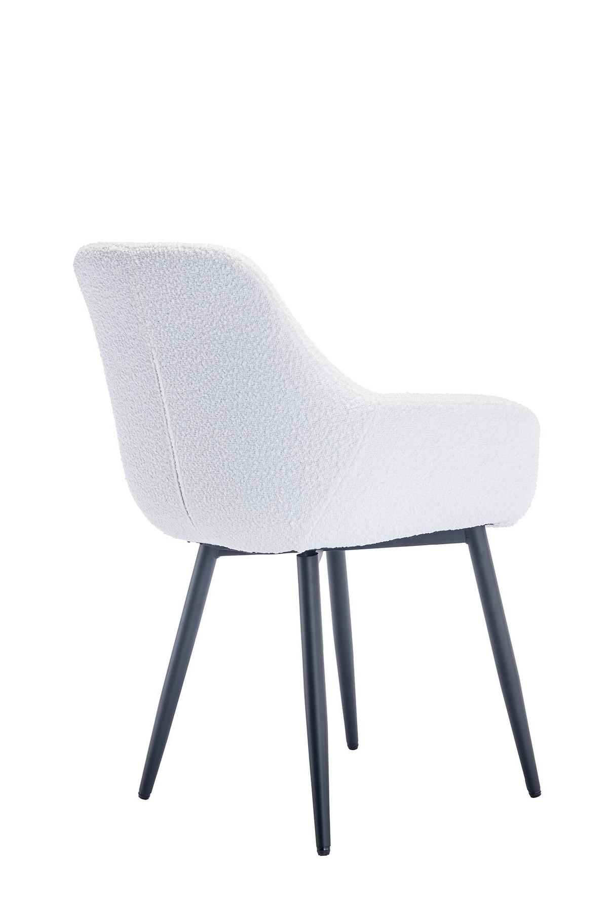 Set Stolov Bouclé, Bela, 2-Delni - črna/bela, Moderno, kovina/tekstil (64/86/59cm) - Livetastic