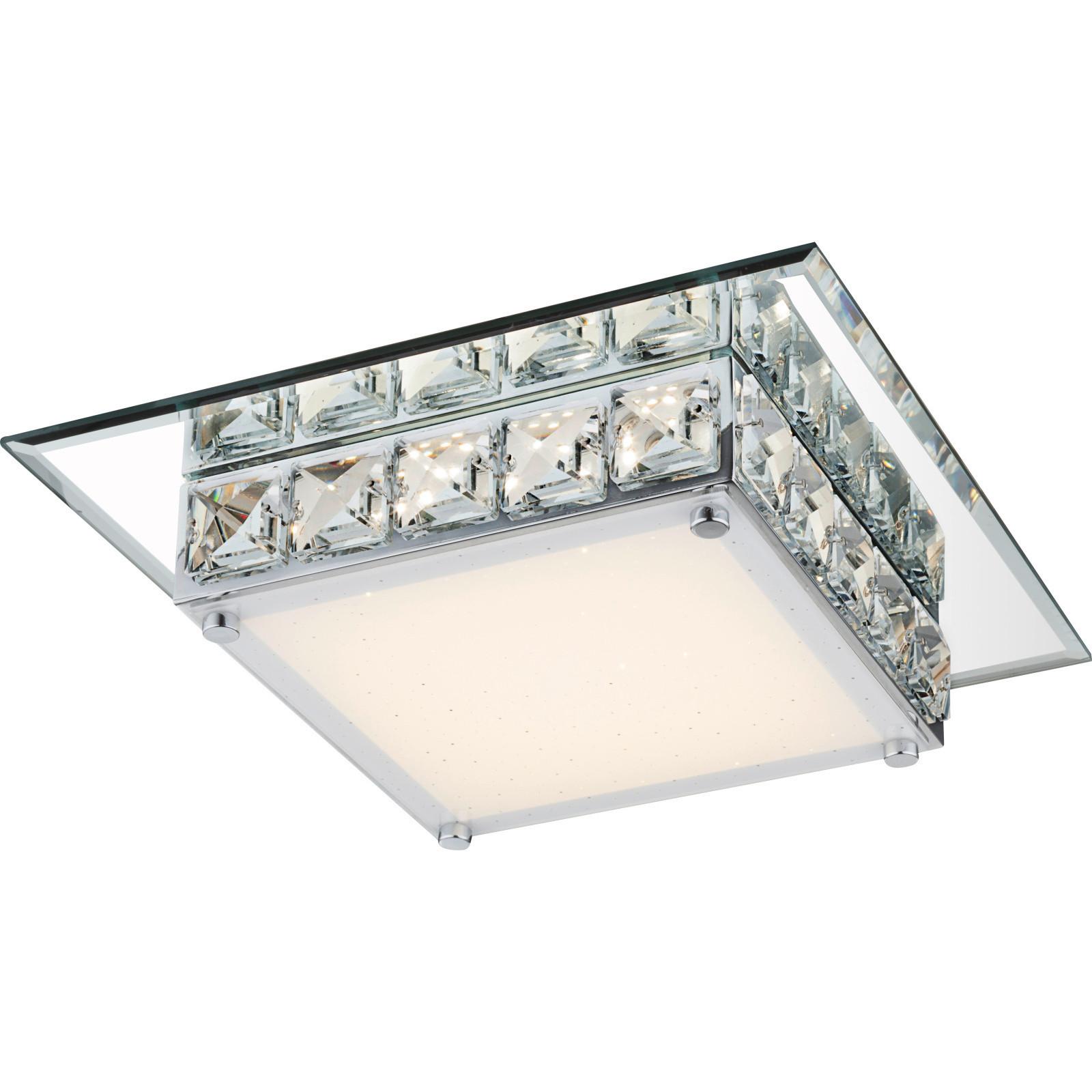 LED-Deckenleuchte Margo Chromfarben max. 12 Watt - Chromfarben, Basics, Glas/Metall (25/25/7cm) - Globo