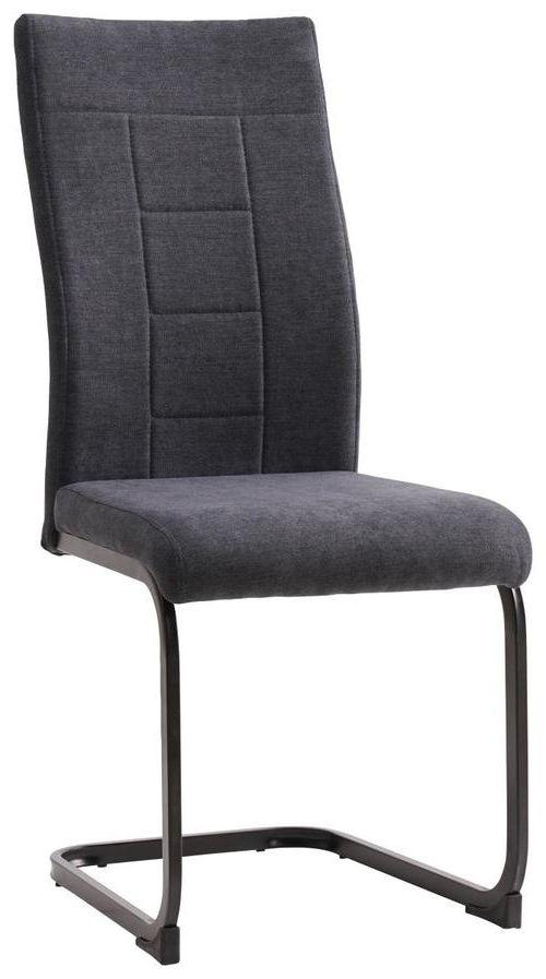 KRZESŁO NA PŁOZIE REUS - czarny/szary, Design, metal/tkanina (43/99/62cm) - Carryhome