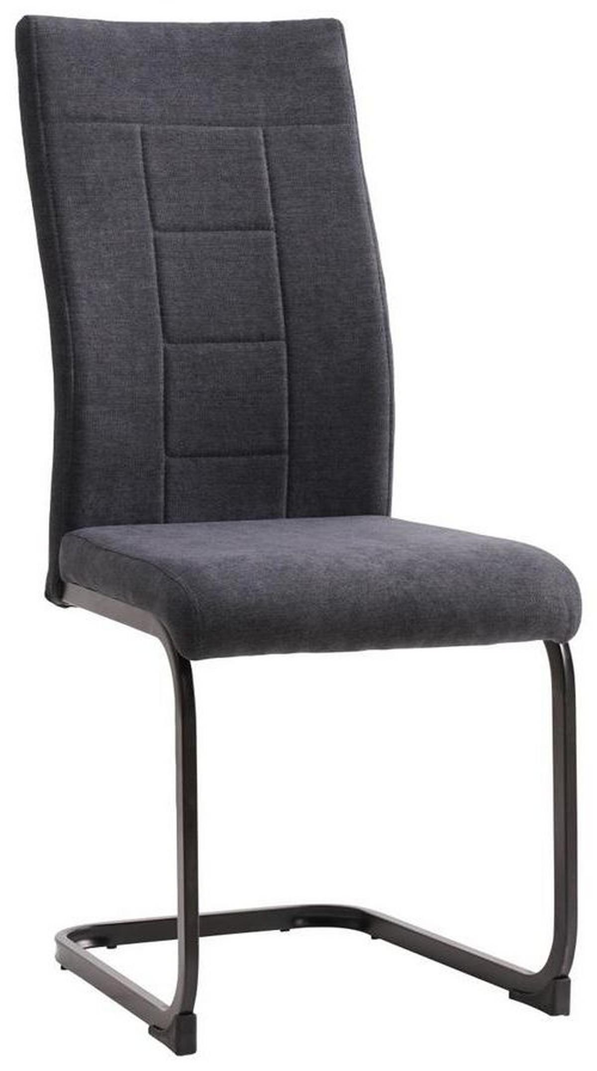 KRZESŁO NA PŁOZIE REUS - czarny/szary, Design, metal/tkanina (43/99/62cm) - Carryhome