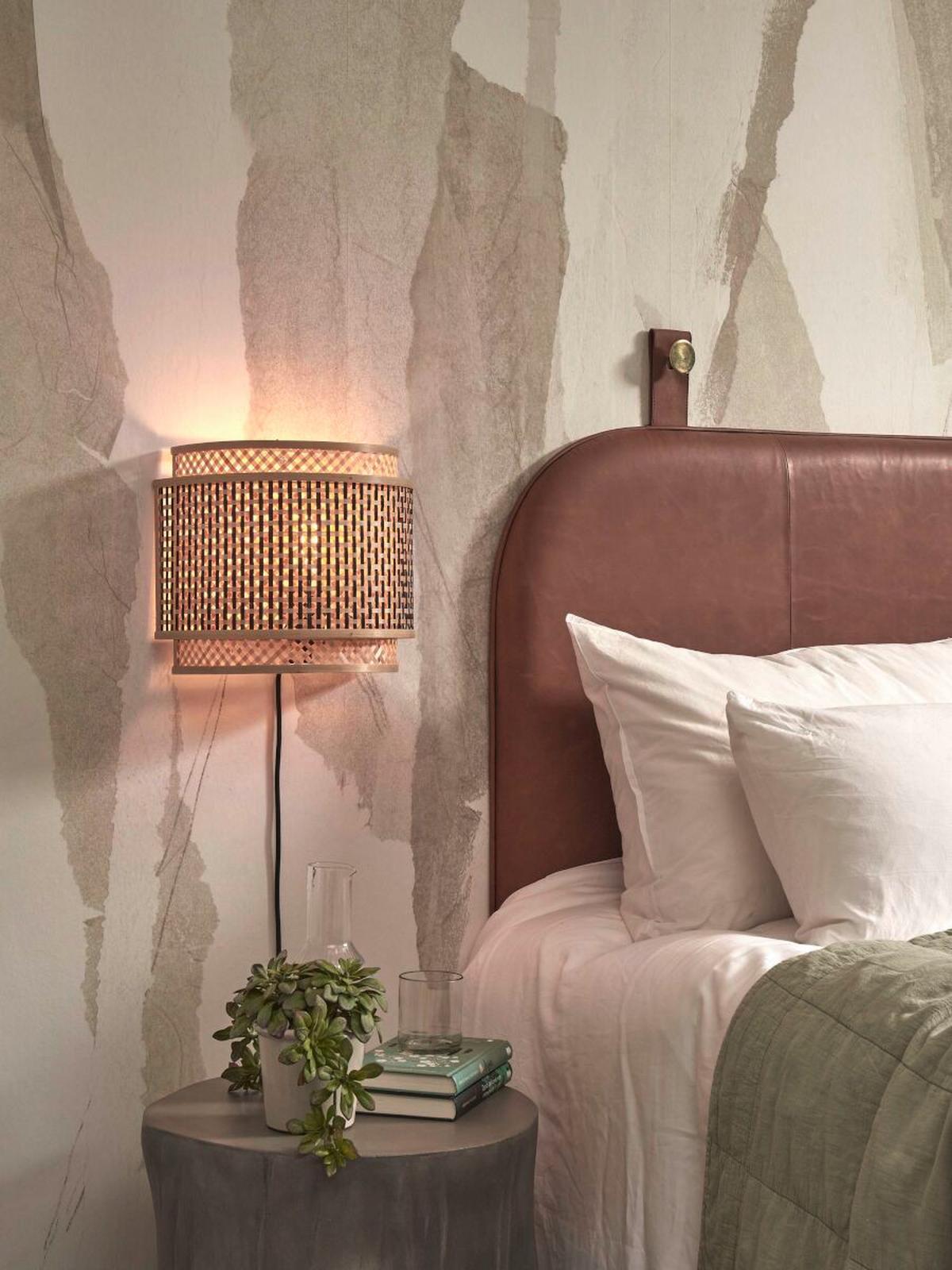 Stenska Svetilka Bhutan. Črna, Bambus - črna/naravne barve, Trend, les (32/16/27cm) - Good & Mojo