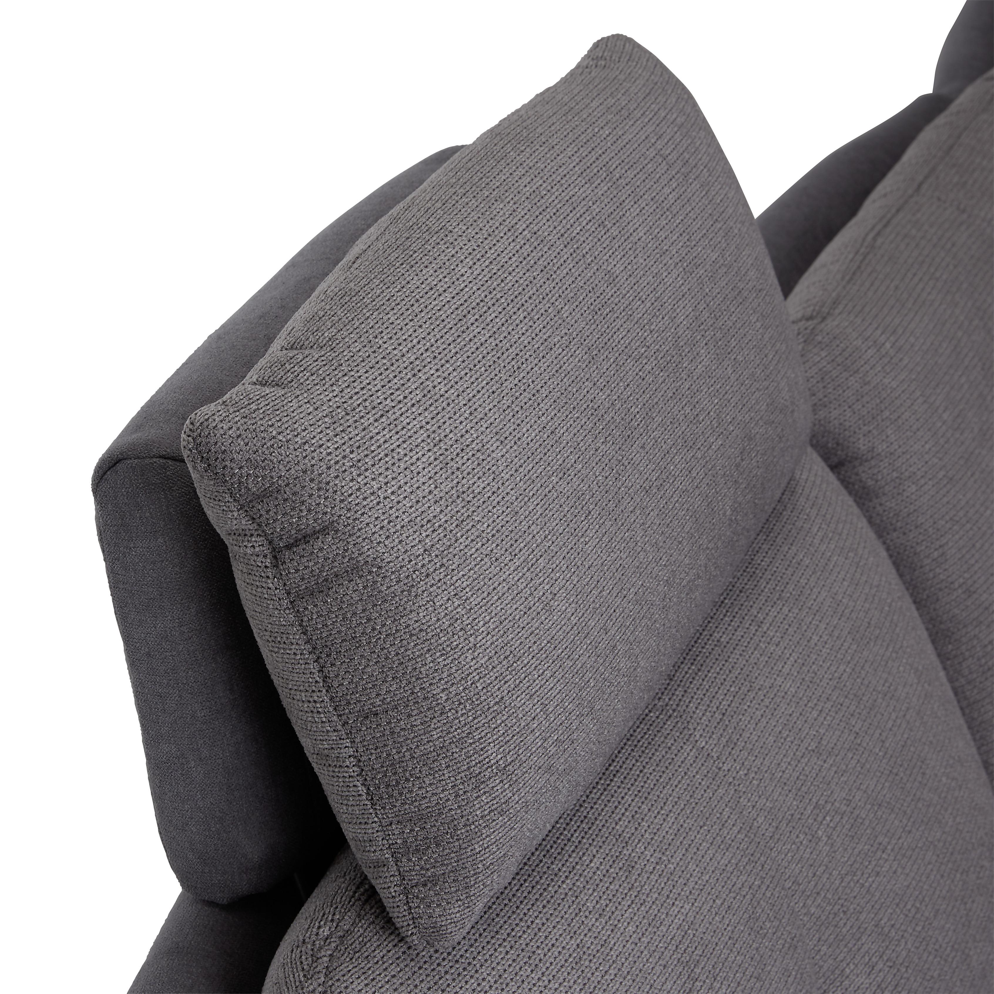 Nackenstütze in Grau - Dunkelgrau, Textil/Metall (52cm) - Premium Living