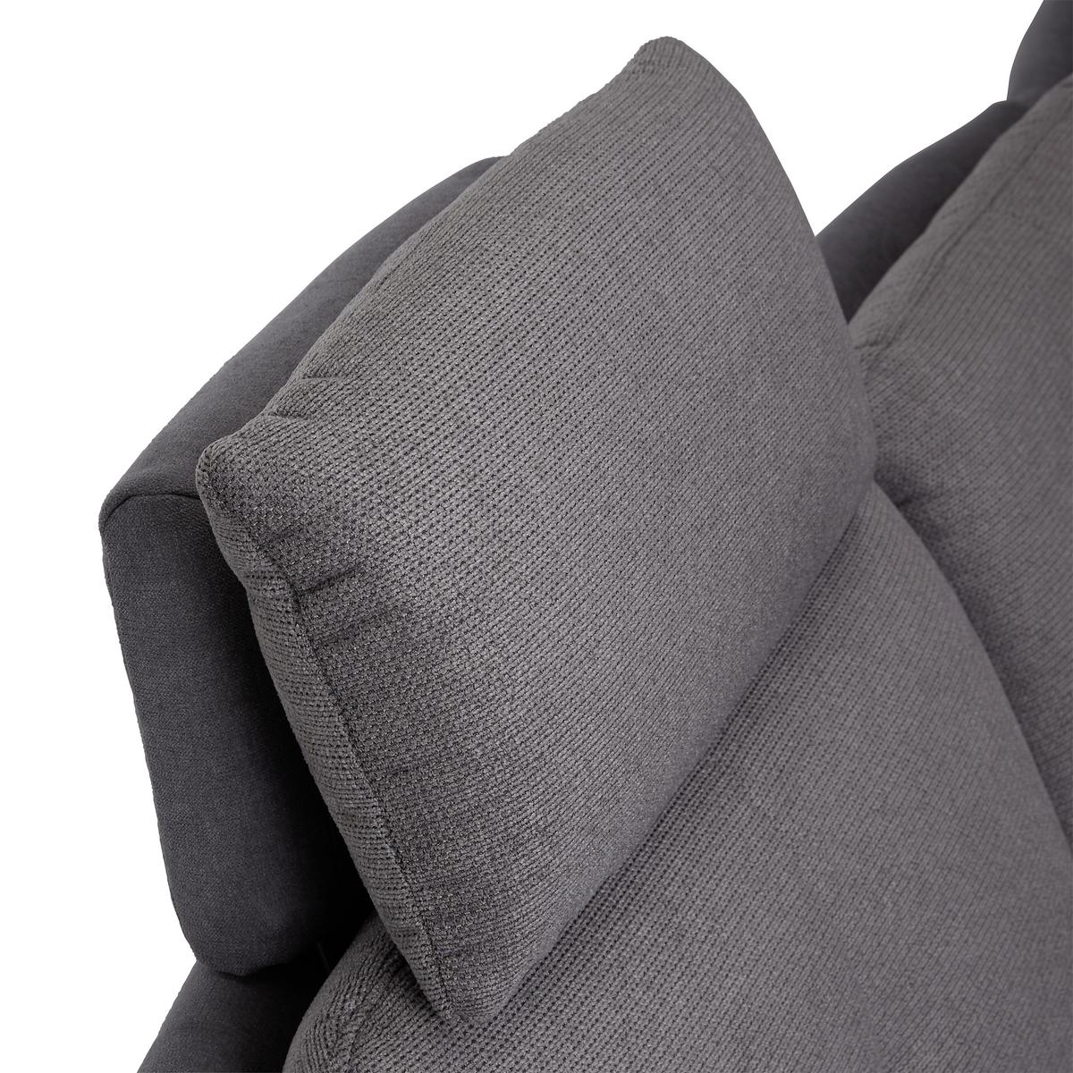 Nackenstütze in Grau - Dunkelgrau, Textil/Metall (52cm) - Premium Living