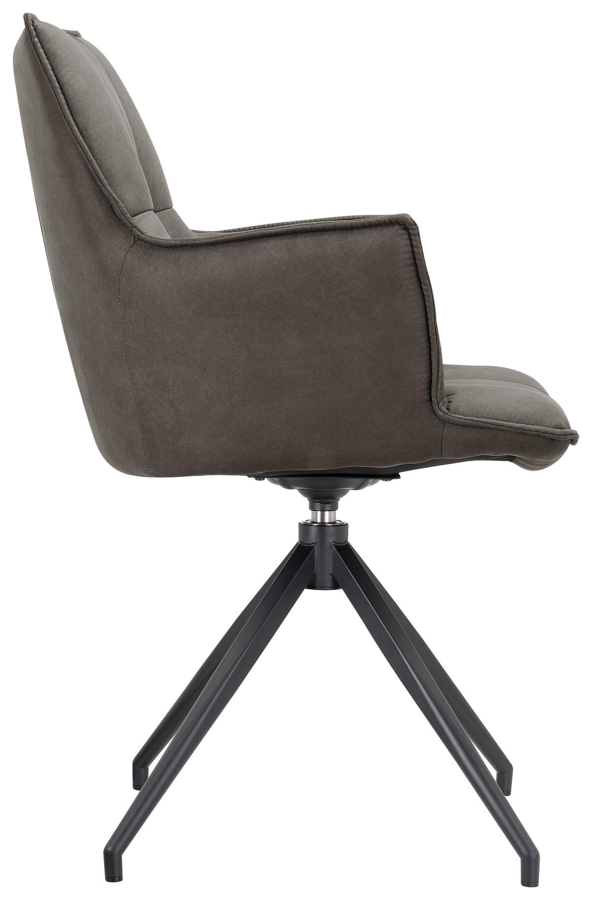 KRZESŁO Z PODŁOKIETNIKAMI OSAKA - czarny/ciemnoszary, Design, metal/tkanina (59/89,5/63cm) - Novel