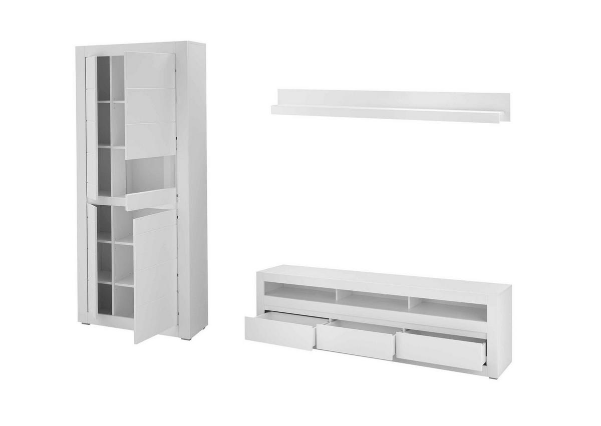 WOHNWAND CHESTER - Eichefarben/Silberfarben, Design, Holzwerkstoff/Kunststoff (312/198/42cm) - MID.YOU