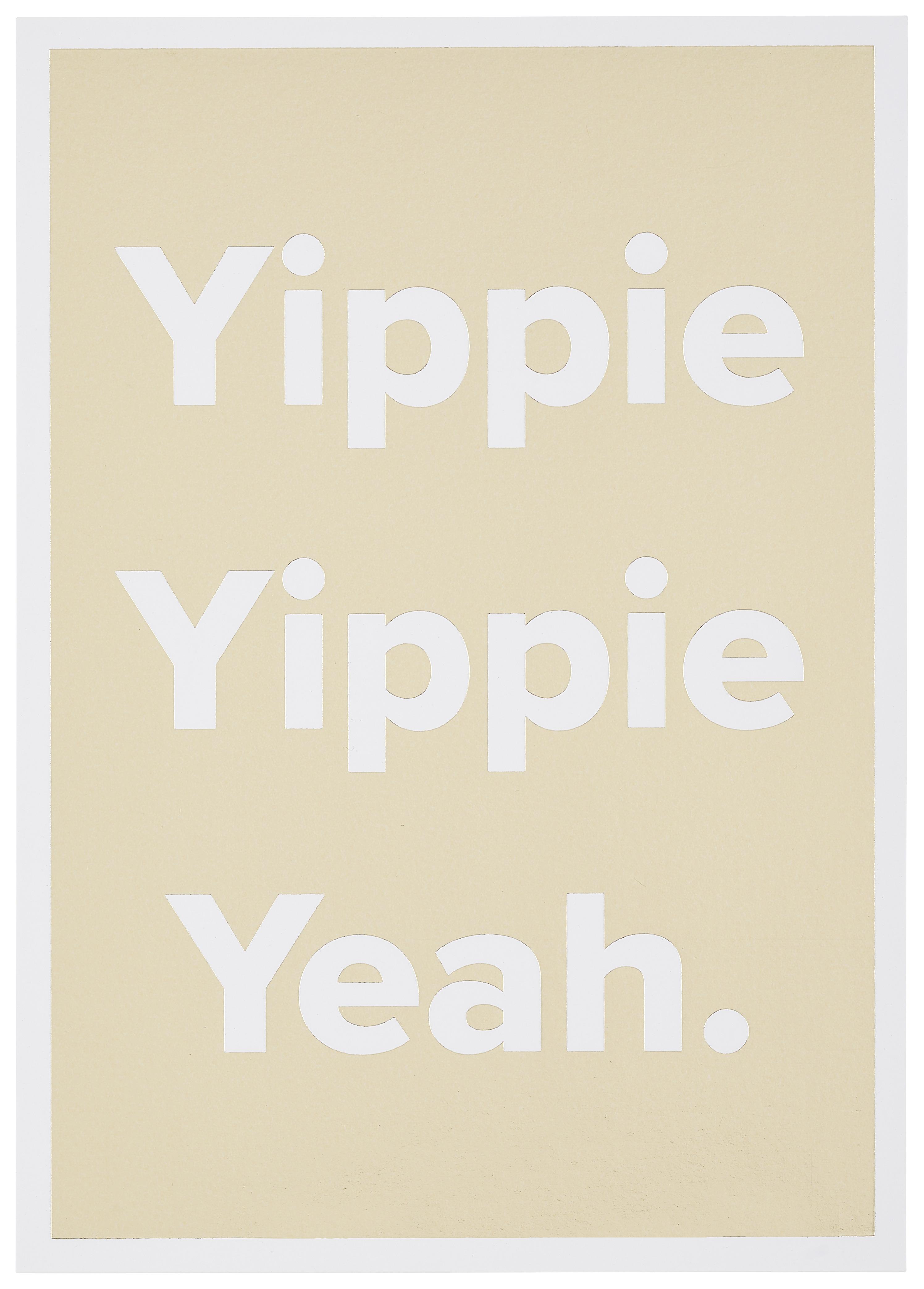 Postkarte Yippie Yippie Yeah! - Goldfarben/Weiß, MODERN, Papier (10,5/14,8cm)