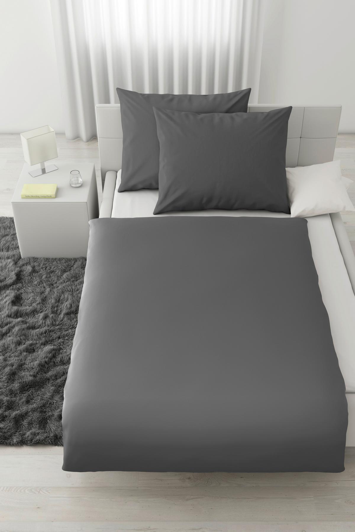 Bettwäsche Victoria XXL Anthrazit ca. 200x220cm - Anthrazit, MODERN, Textil (200/220cm) - Mömax