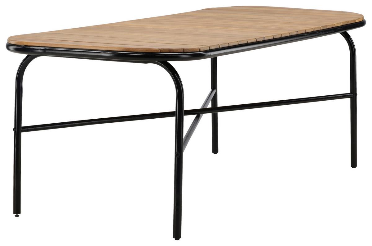 Gartentisch Holmbeck ca. 200x90x75cm Schwarz/Akazie - Schwarz, KONVENTIONELL, Holz/Metall (200/90/75cm) - Gardenson