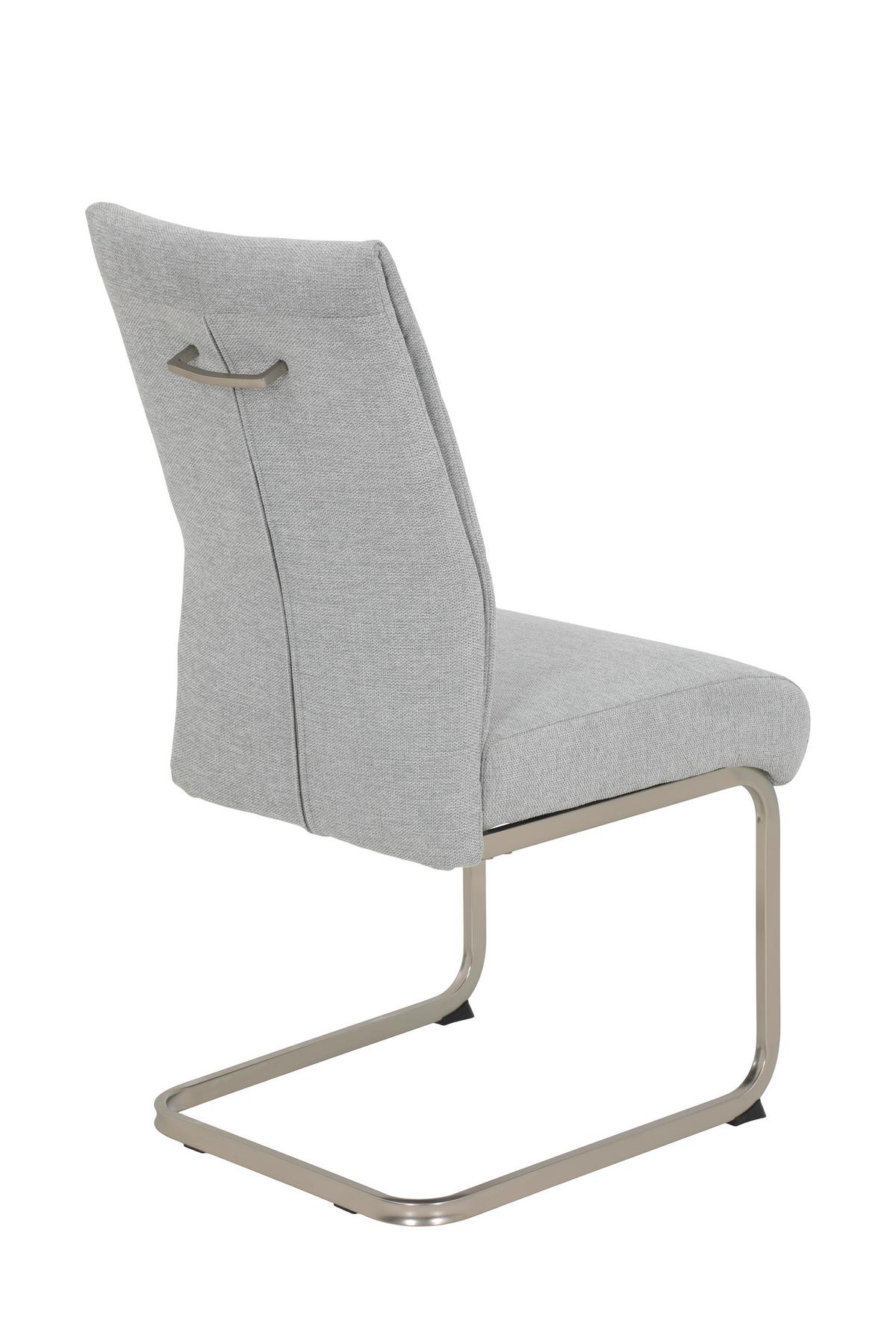 SCHWINGSTUHL-SET INES S 2ER-SET - Edelstahlfarben/Grau, MODERN, Textil/Metall (50/99/66cm) - MID.YOU