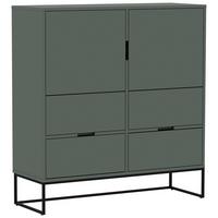 KOMODA WYSOKA LIPP - LOMOCO - - czarny/ciemnozielony, Design, materiał drewnopochodny/metal (118/127/43cm) - Lomoco