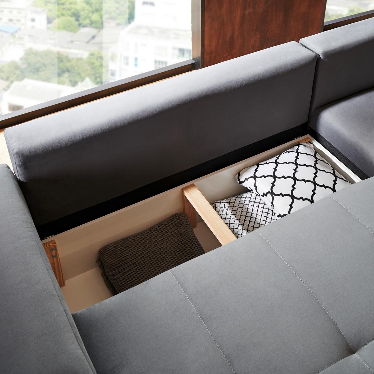 Sarokkanapé Rocky - szürke, Design, textil (195/293cm) - Mömax