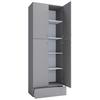 Schuhschrank Lona XXL ca.70x200x39cm Grau - Schwarz/Grau, KONVENTIONELL, Holzwerkstoff/Kunststoff (70/200/39cm) - MID.YOU