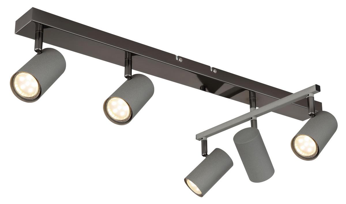 Strahler Robby Grau/Schwarzchrom max. 35 Watt - Schwarzchrom/Grau, Design, Metall (70/35/17cm) - Globo