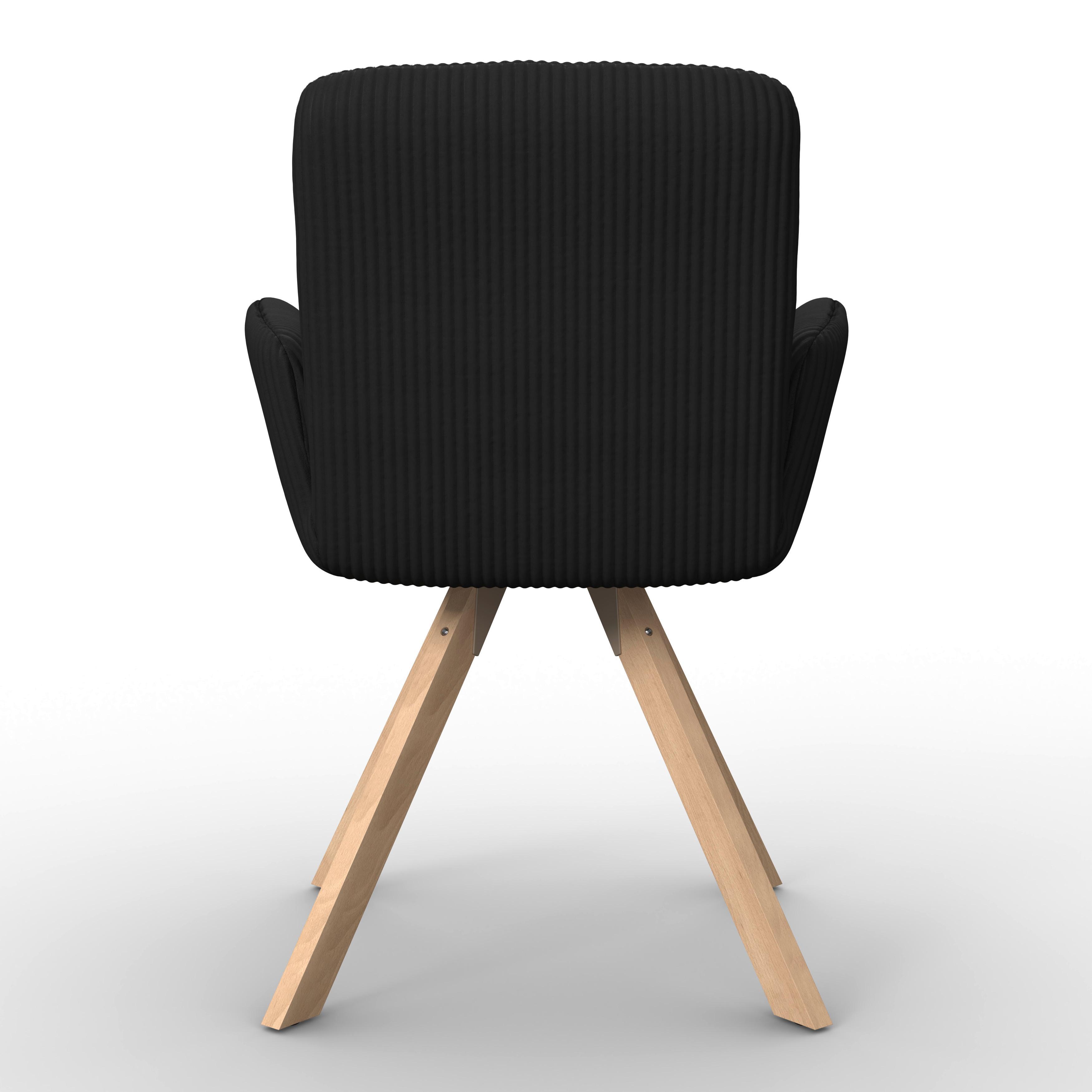STOL MED ARMSTÖD MAIRO - bokfärgad/svart, Modern, trä/textil (61,5/86/58,5cm) - Bessagi Home