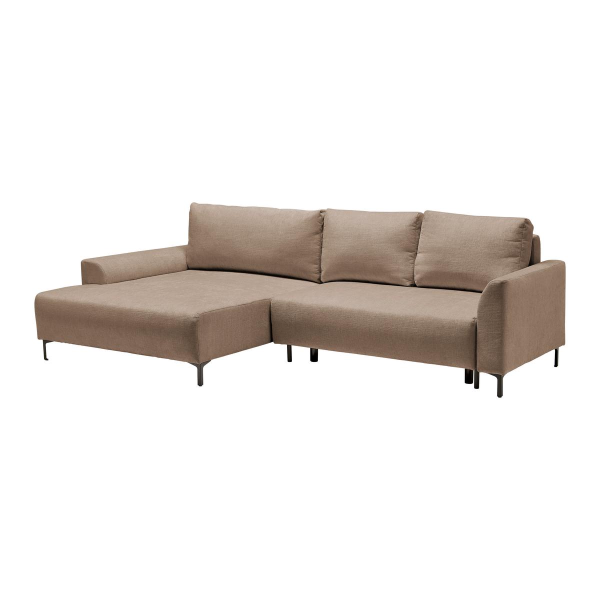 Ecksofa Integra Cappuccino - Schwarz/Cappuccino, Textil/Metall (170/81-93/294cm) - Mömax