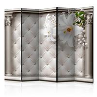 Paravan Columnar Stage I, 5-Delni, Akustičen - sivobela, Basics, umetna masa/tekstil (225/172/3cm) - artgeist