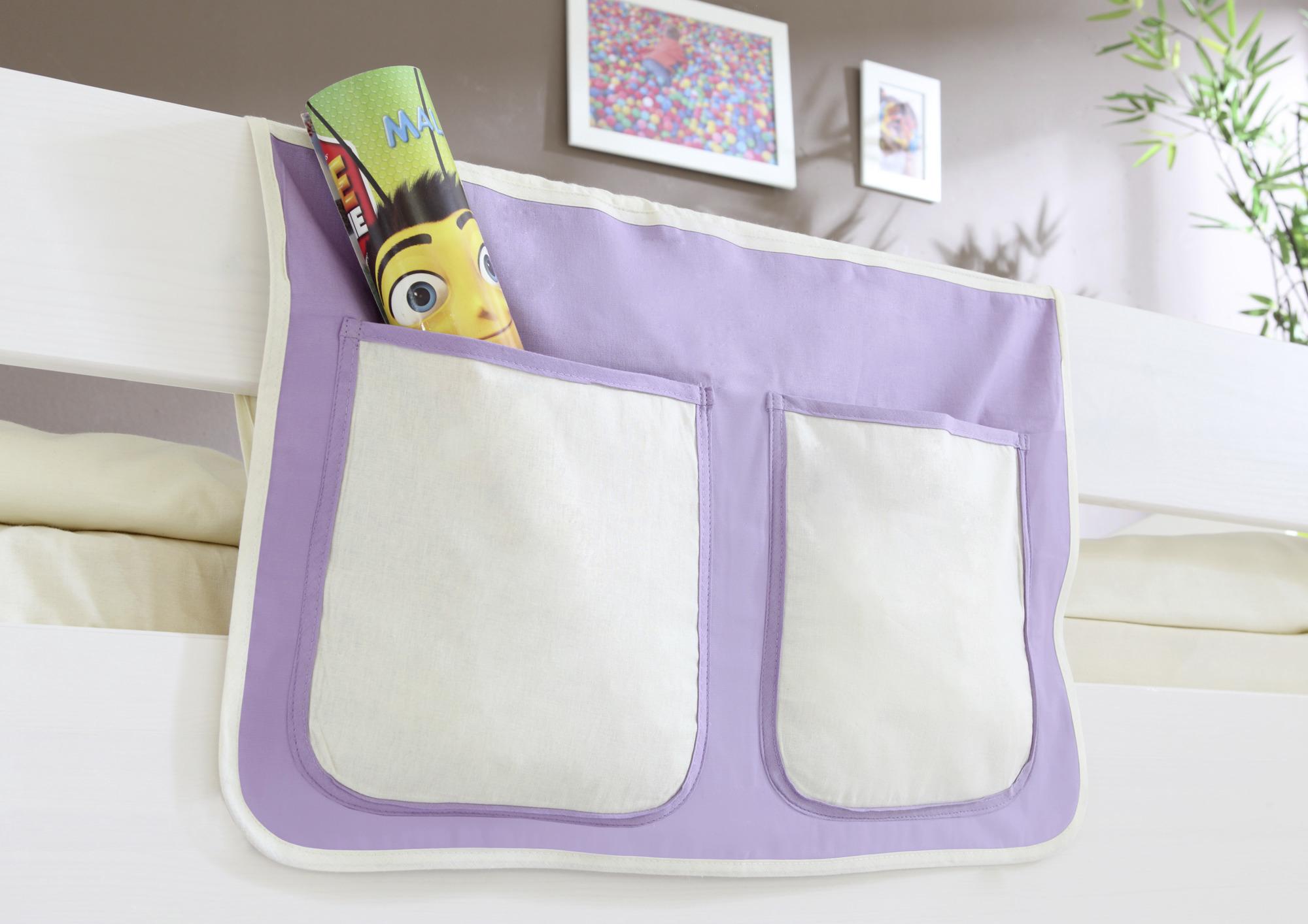 Betttasche "Stofftasche", lila/weiß - Lila/Weiß, KONVENTIONELL, Textil (56/32/2cm) - MID.YOU