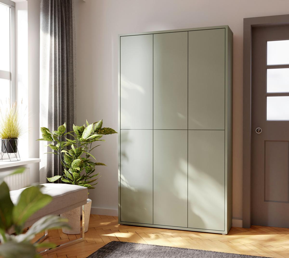 Ormar Za Cipele Alice Springs - siva/boje kadulje, Basics, drvni materijal/plastika (110/192/35cm) - Modern Living