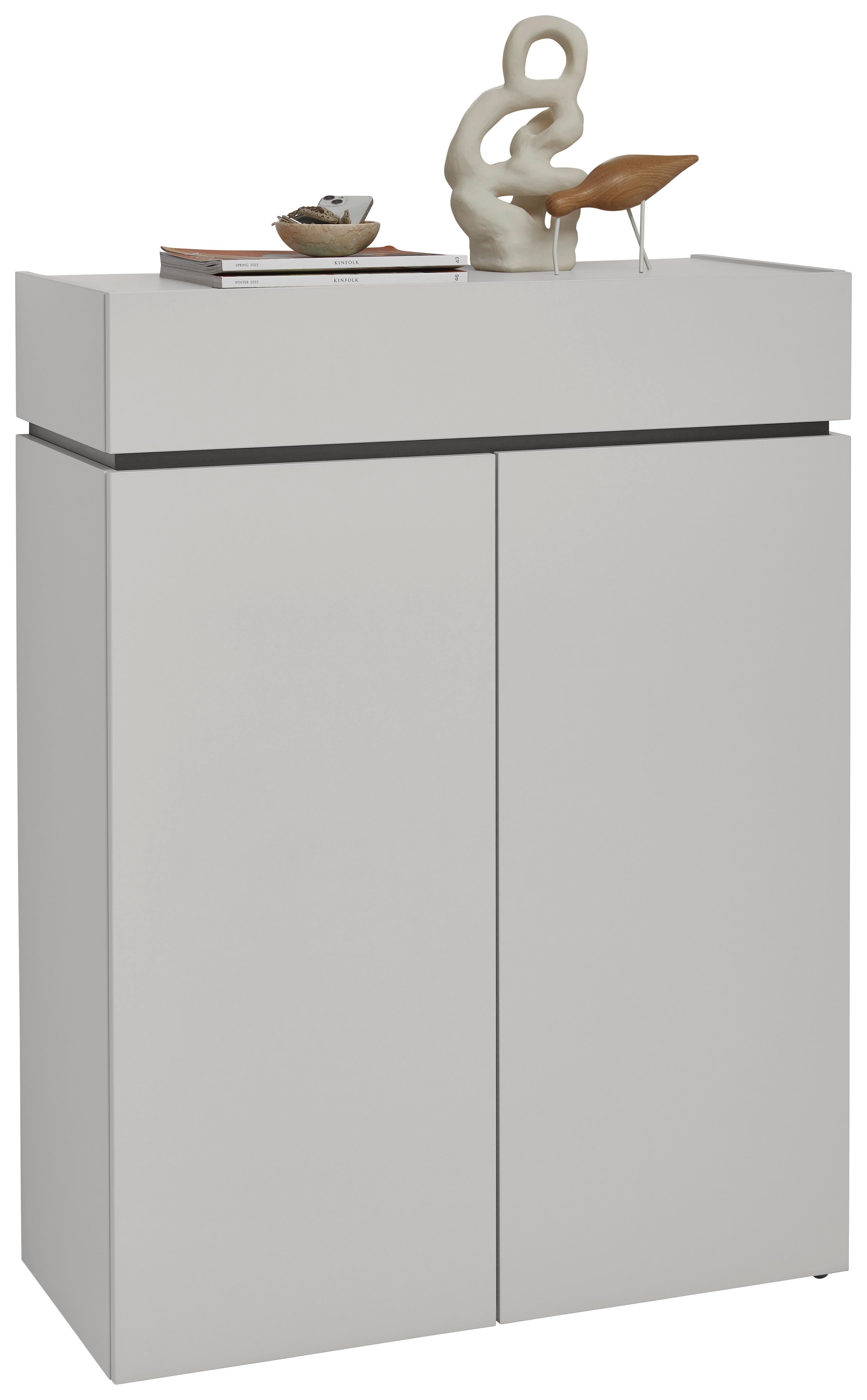 SZAFKA NA BUTY UNIQUE - kaszmir/czarny, Design, materiał drewnopochodny/tworzywo sztuczne (90/121/40cm) - Voleo