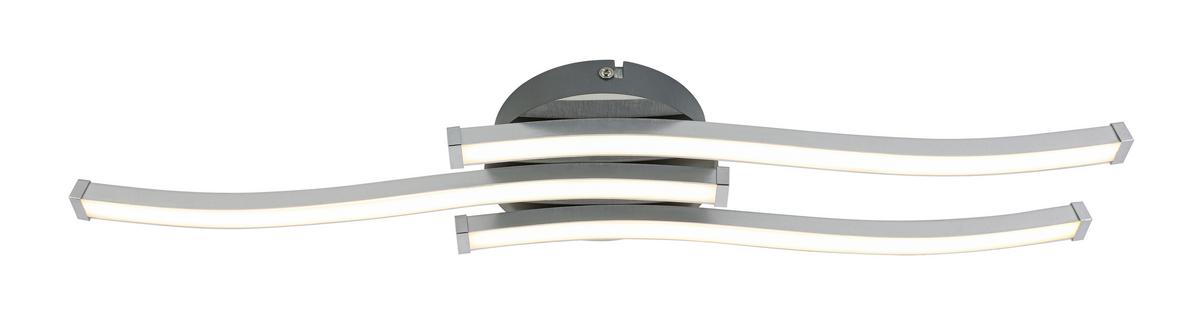 Plafonieră cu LED Rollim - culoare nichel/alb, Konventionell, plastic/metal (14/54,5/6,5cm) - Mömax