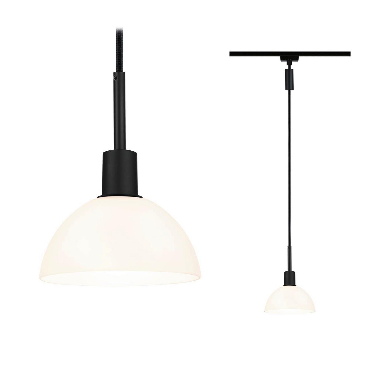 Schienensystem-Hängeleuchte Pendulum Sarrasani max. 20Watt - Opal, Design, Glas/Metall (14/140cm) - Paulmann