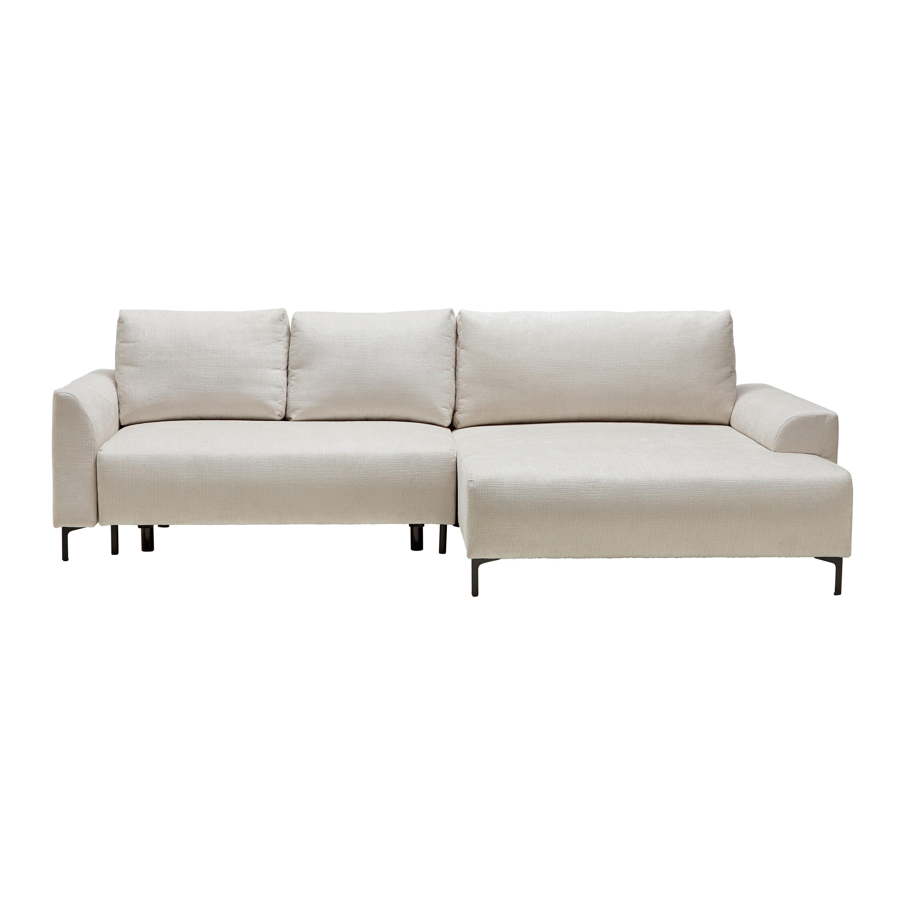Ecksofa Integra Beige - Beige/Schwarz, Textil/Metall (294/81-93/170cm) - Mömax