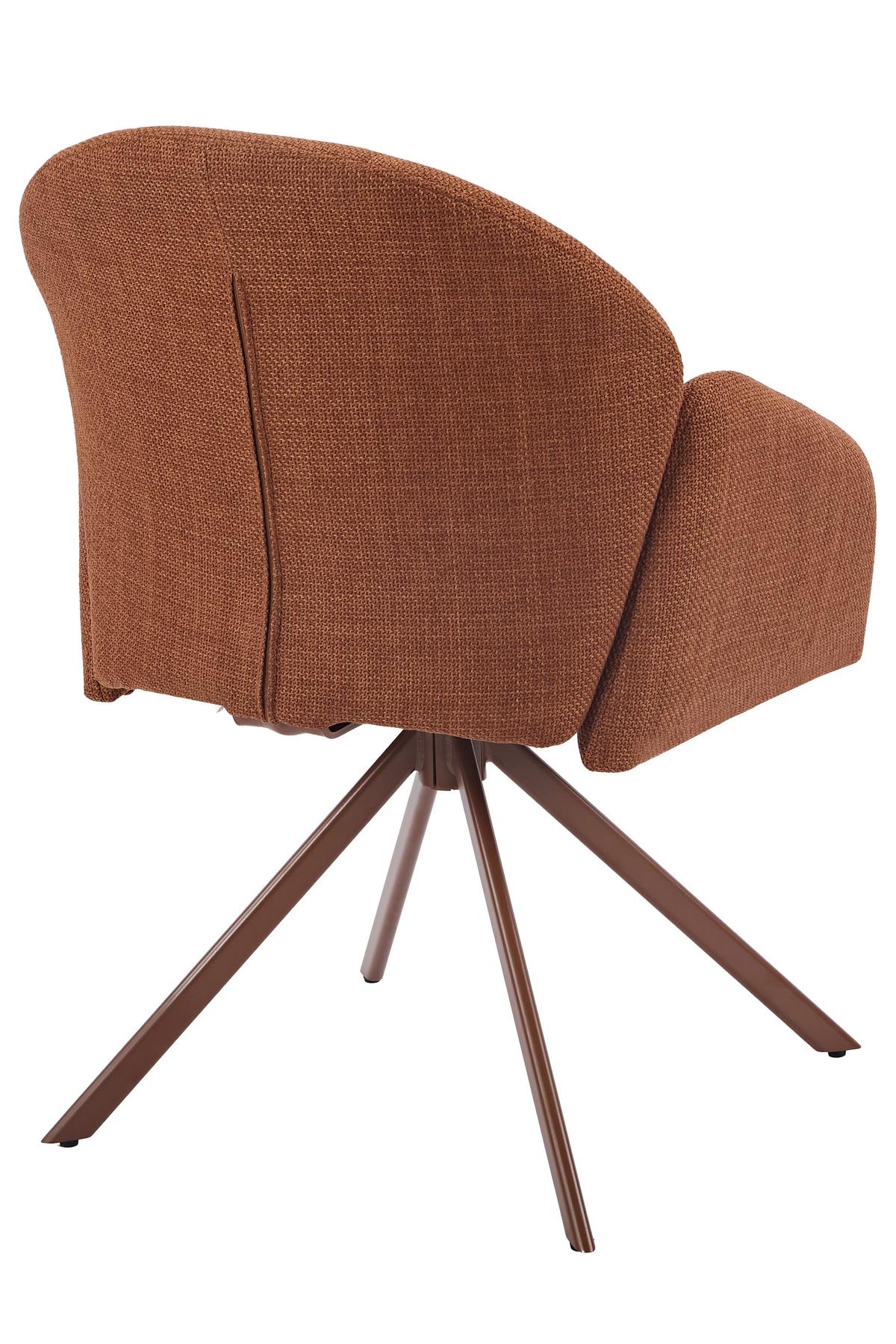 ARMLEHNSTUHL-SET HOLLY S 2ER-SET - Rotbraun, MODERN, Textil/Metall (56,5/84/61cm) - MID.YOU