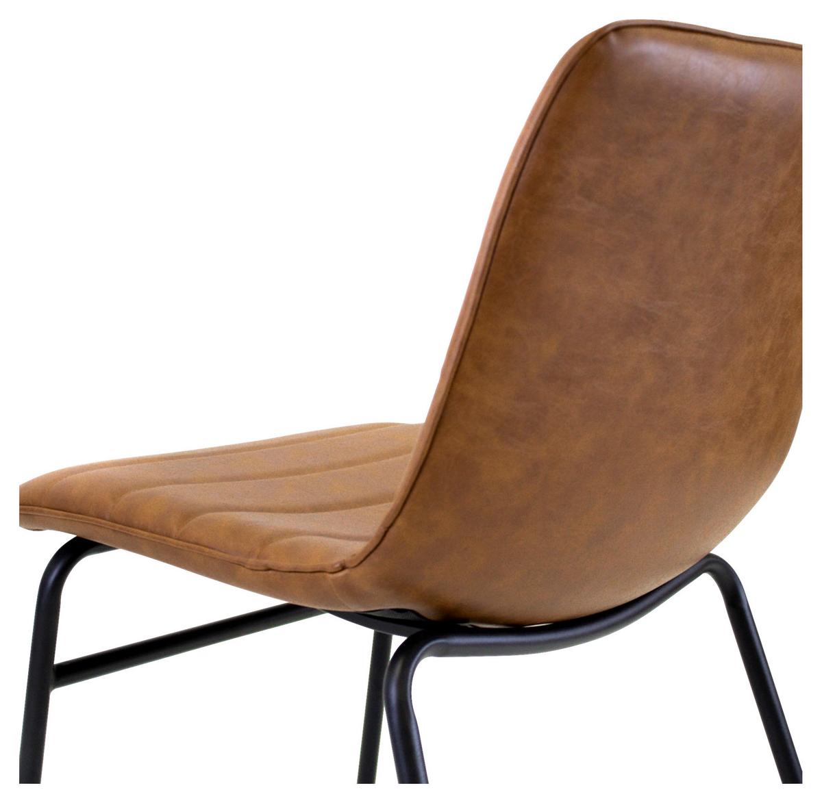 STUHL MILAN - Cognac/Schwarz, KONVENTIONELL, Kunststoff/Textil (48/77/56cm) - MID.YOU