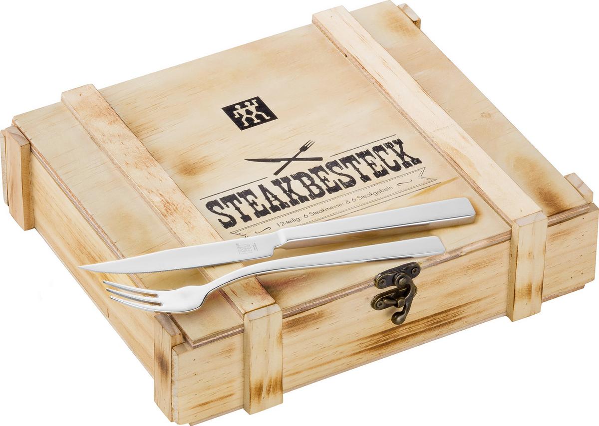 SZTUĆCE DO STEKÓW 1000929 ZWILLING - kolor stalowy, Basics, metal - Zwilling