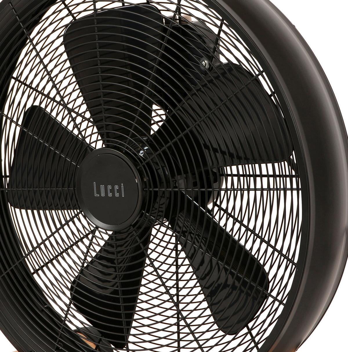 Bodenventilator Floor Fan BK Kieferfarben max. 50 Watt - Schwarz/Kieferfarben, Basics, Holz/Metall (47/46/19cm)