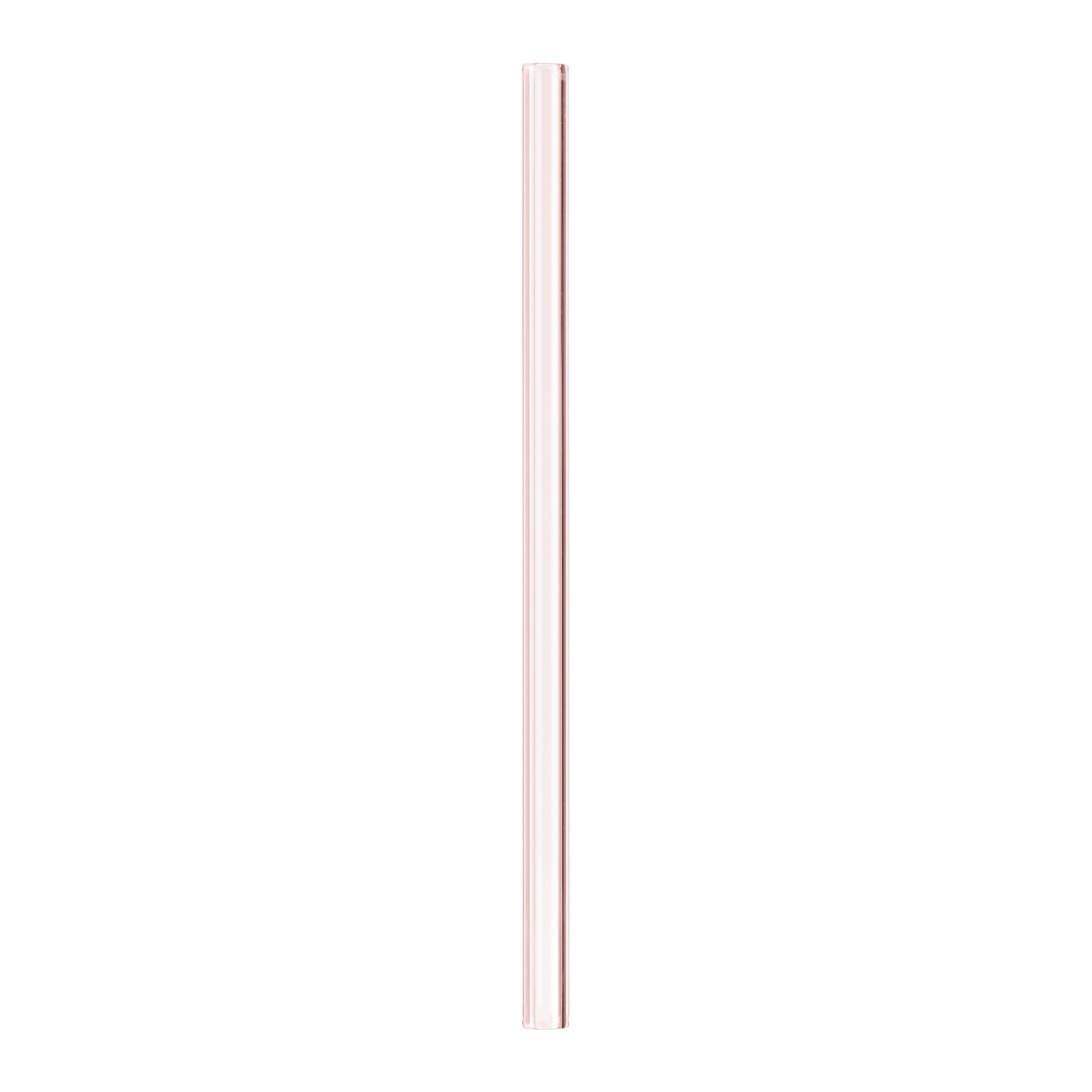 Trinkhalm Jessy Pink/Transparent, 7-teilig - Pink/Transparent, Glas (16cm) - Premium Living