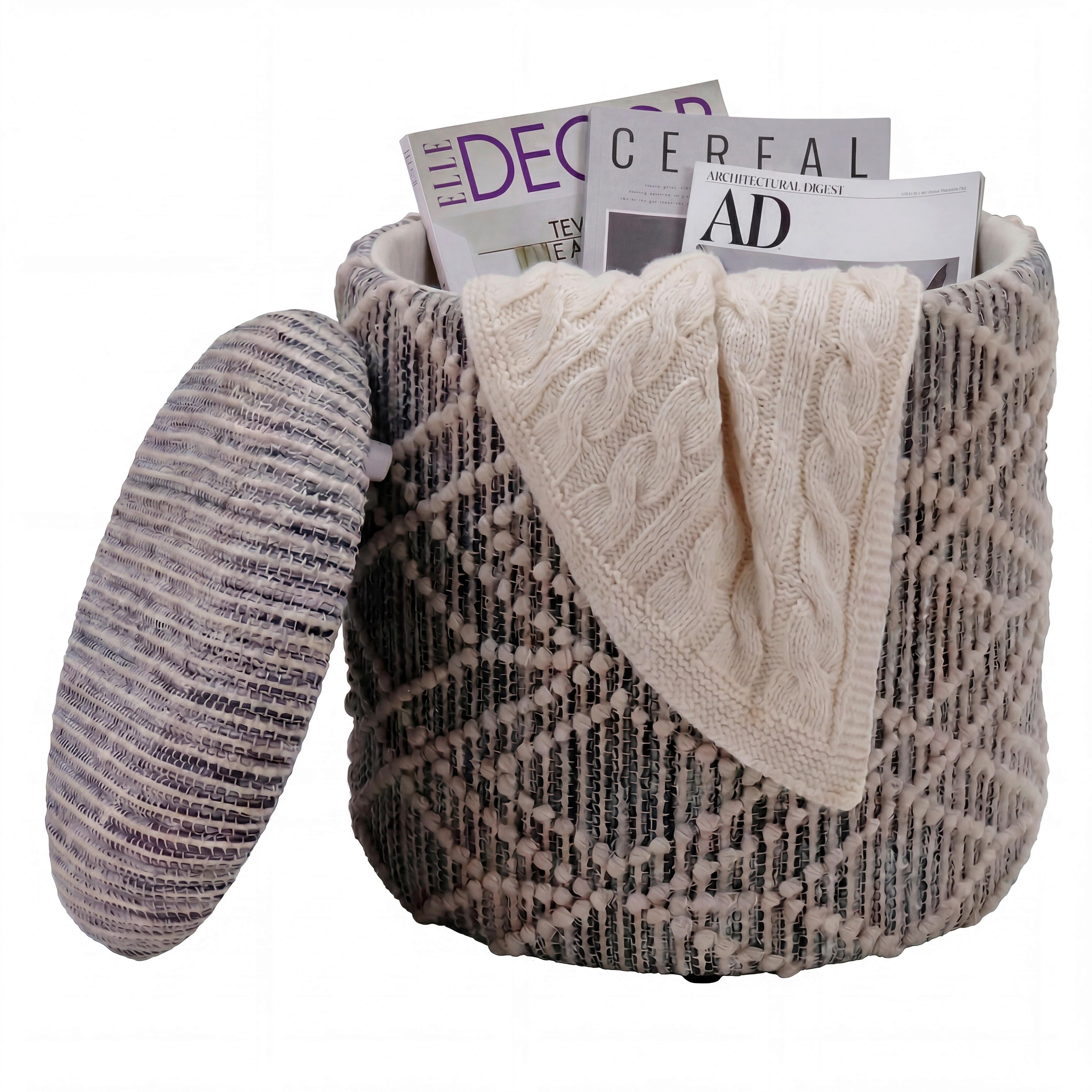 Hocker Wl7.792 - Grau, Design, Textil (40/45/40cm) - Livetastic