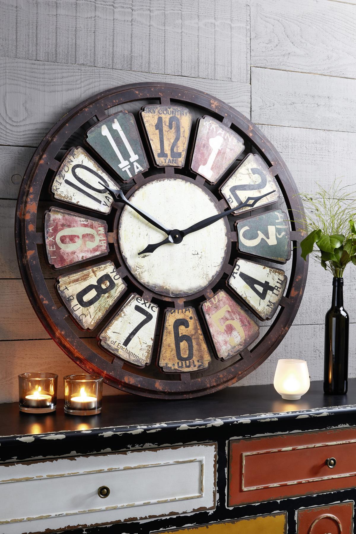 Wanduhr Andrea Ø ca. 80cm - Multicolor, LIFESTYLE, Holz (80cm) - Modern Living