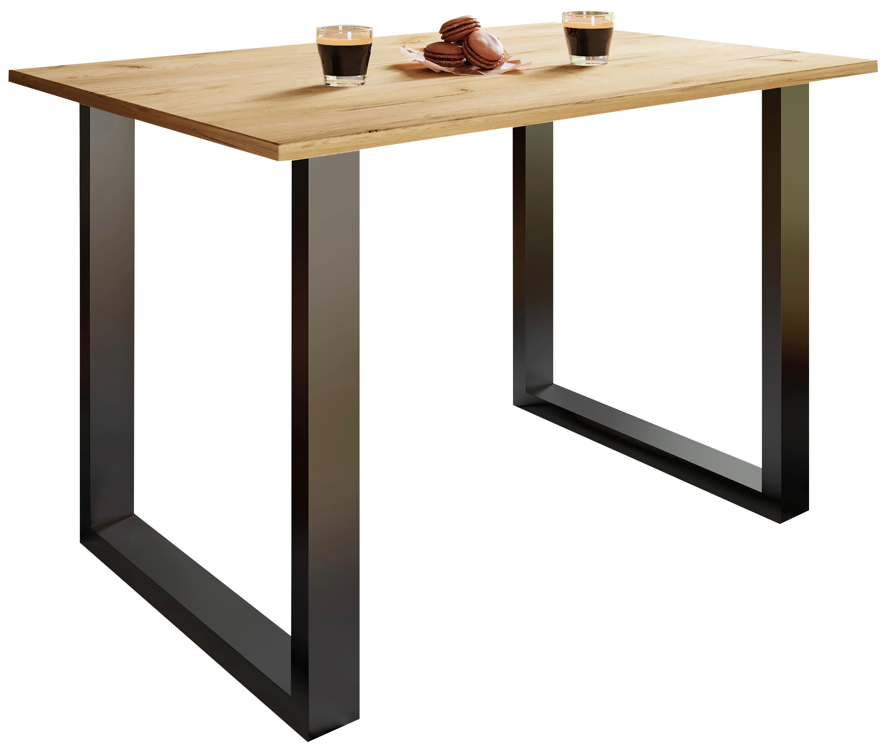 Jedilna Miza Xona, Barva Hrasta, Črna, 140x50cm - srebrne barve/črna, Basics, kovina/leseni material (140/50/76cm) - MID.YOU