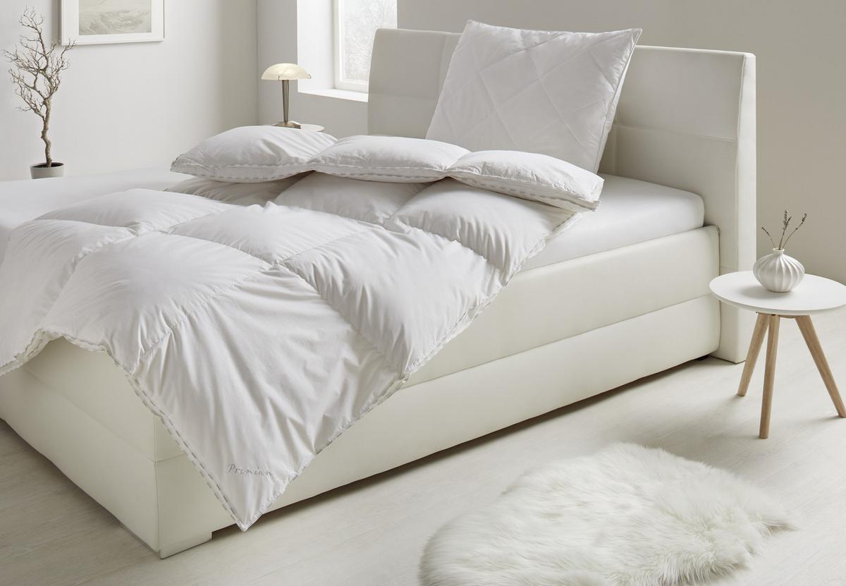 Daunendecke Premium Mittel ca. 140x200cm - Weiß, Textil (135-140cm) - Premium Living