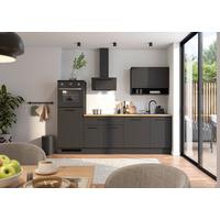 Konyhablokk Gépek Nélkül Berlin Zb 260 Black +bel. - fekete/Artisan tölgy, Design, faalapú anyag/fém (260cm) - MID.YOU