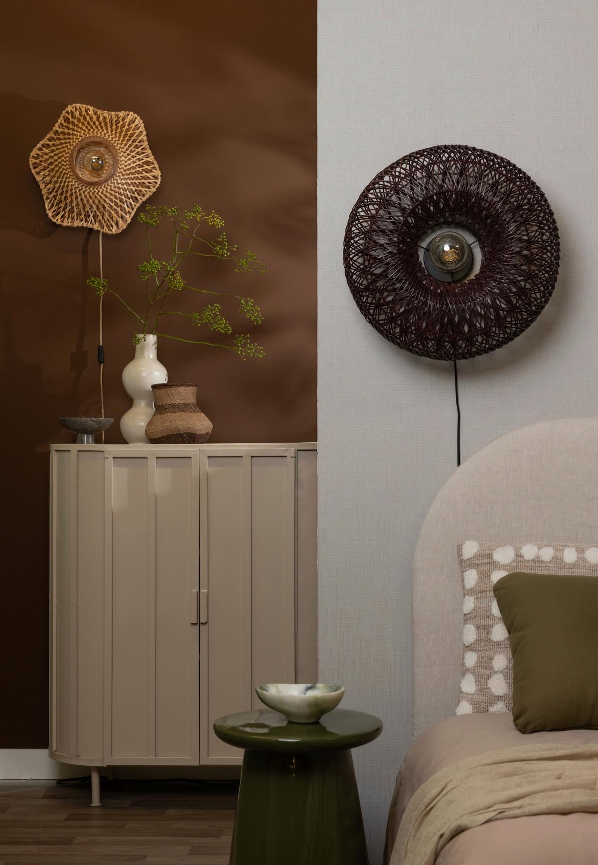 Stenska Svetilka Arizona, Bordo, Bambus - bordo, Basics, naravni materiali (50/23cm) - Good & Mojo