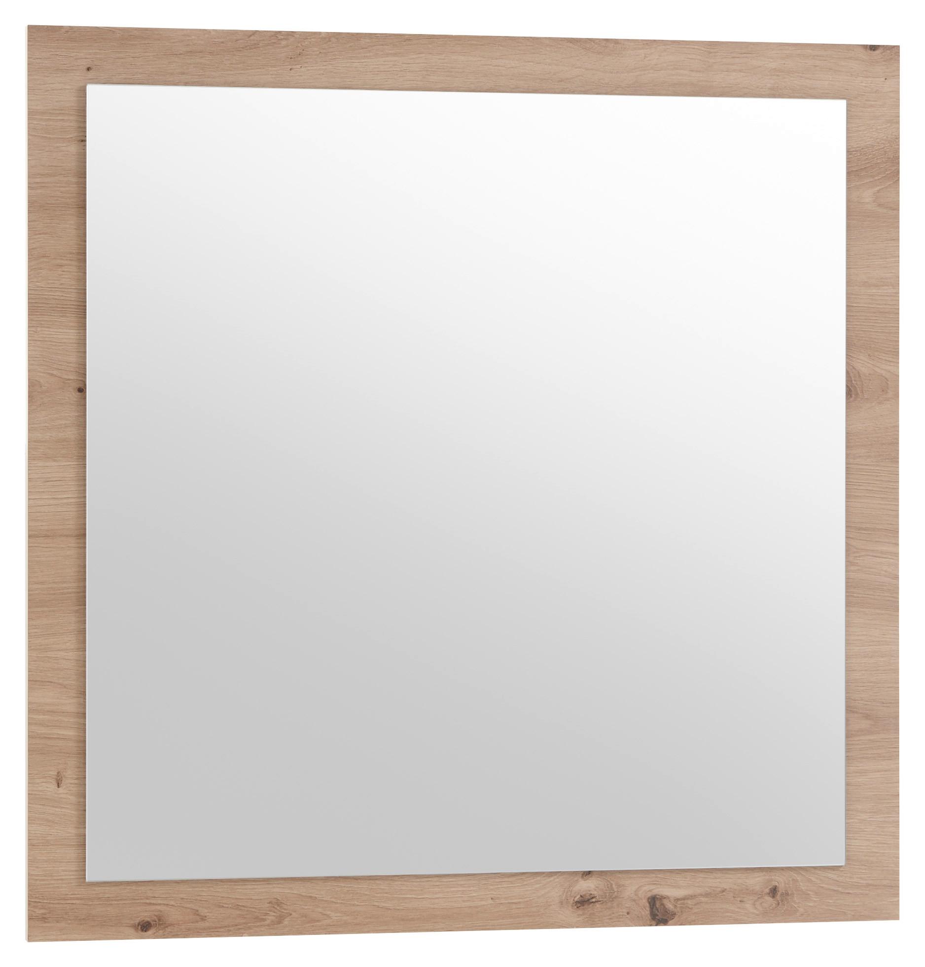 LUSTRO ŚCIENNE GOMERA - kolor dębowy, Modern, materiał drewnopochodny/szkło (78/78/2cm) - MID.YOU