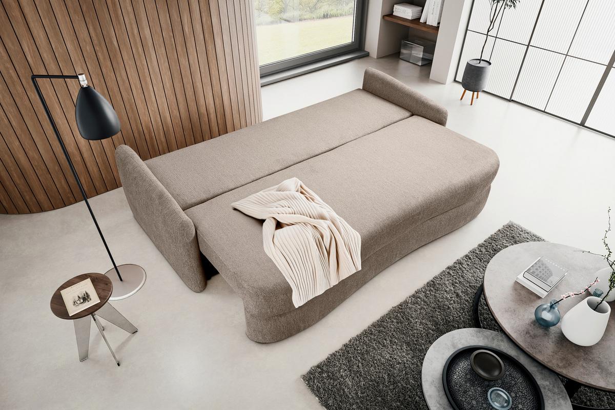 Schlafsofa Diana Beige - Beige/Schwarz, Basics, Holz/Kunststoff (231/93/108cm) - MID.YOU