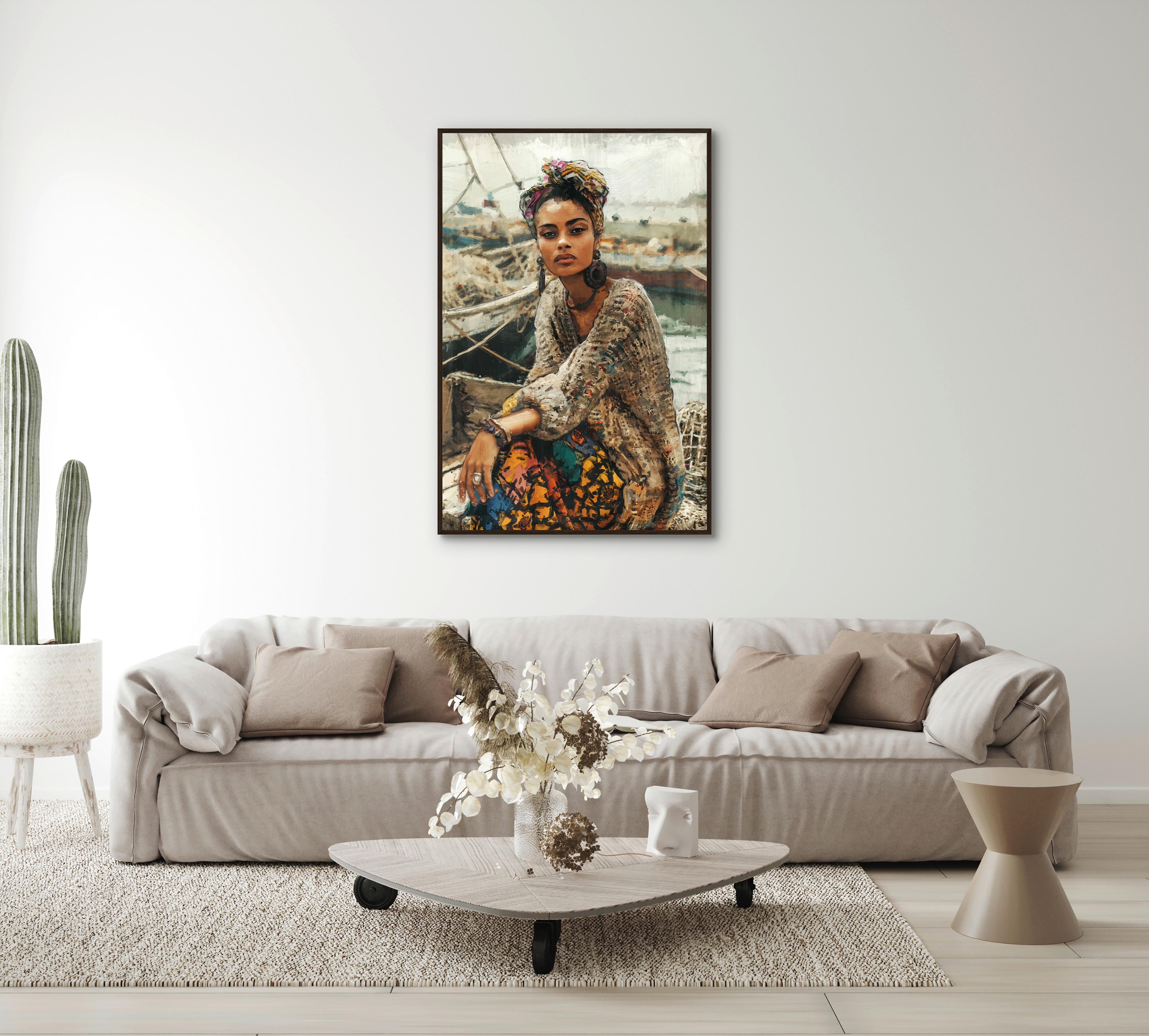 CANVASTAVLA DENISE SMALL - multicolor/wengefärgad, Modern, trämaterial/textil (60/90cm) - Premium Living