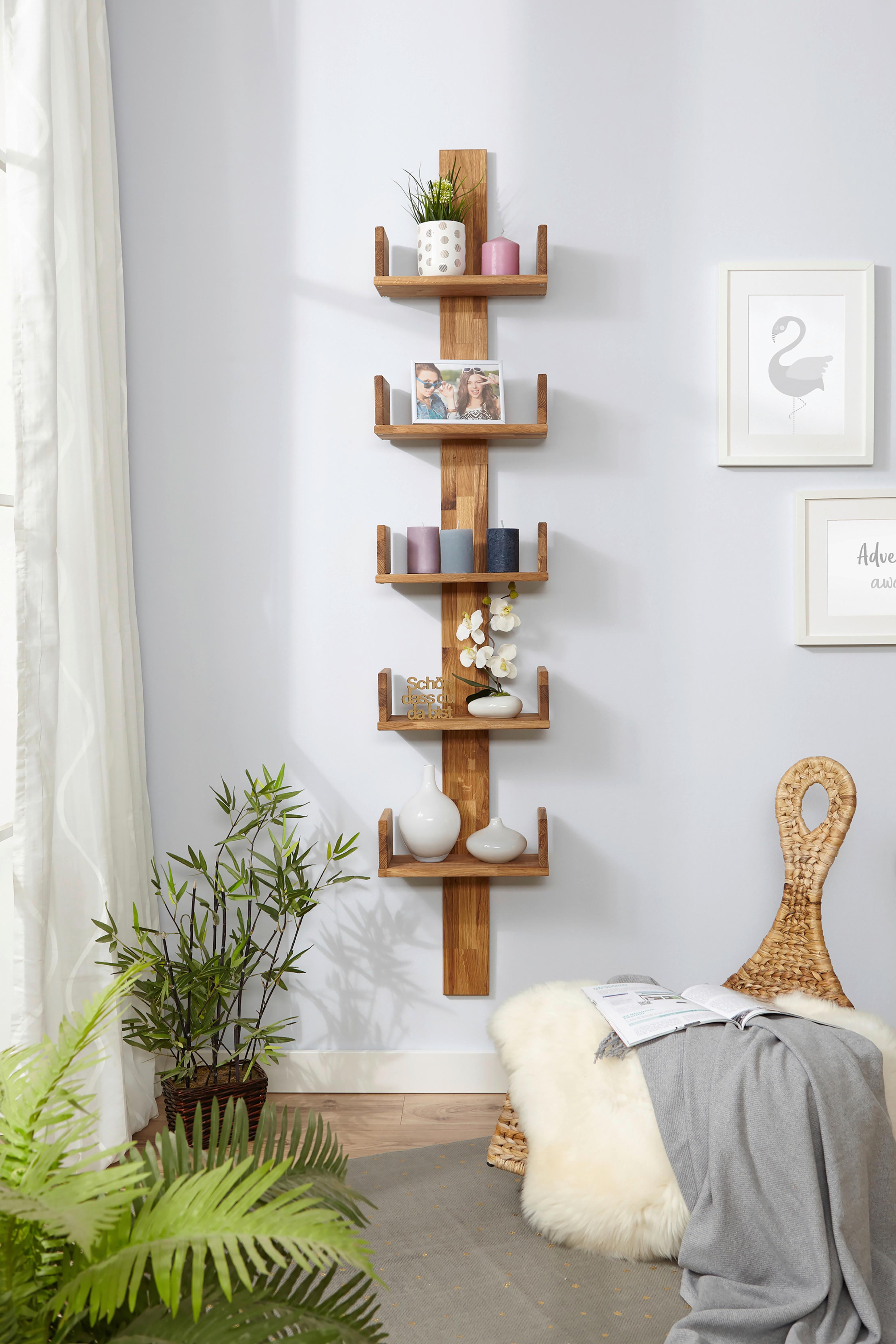 Wandregal ''Pepe'', Naturfarben - Naturfarben, MODERN, Holz (35/180/17cm) - MID.YOU