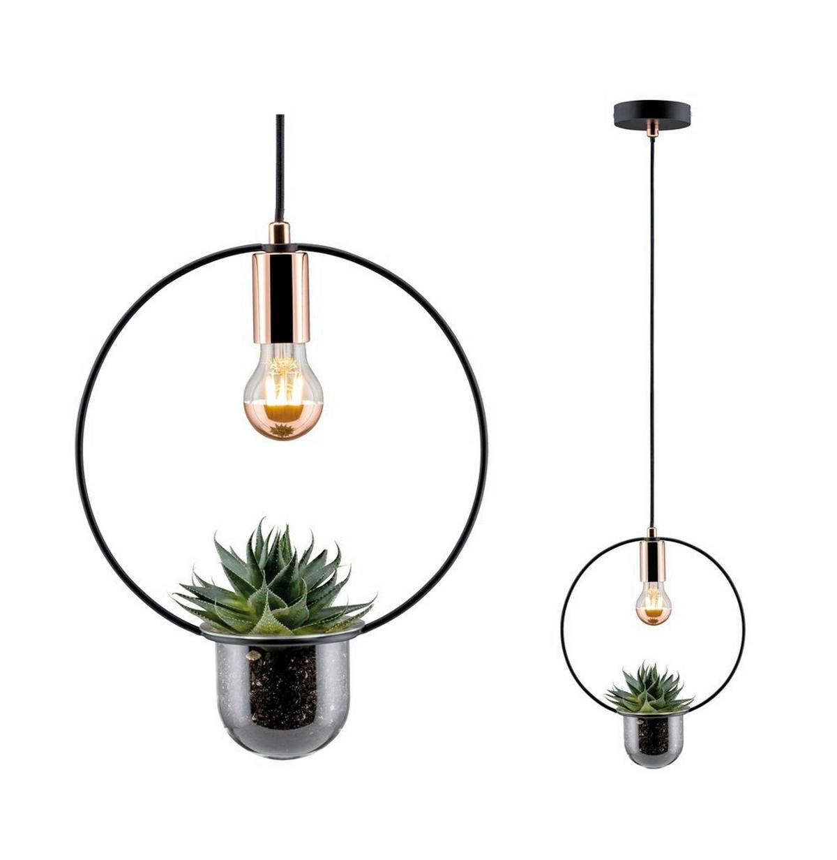 Hängeleuchte Noerdic Tasja max. 20 Watt - Schwarz/Kupferfarben, Design, Glas/Metall (30cm) - Paulmann
