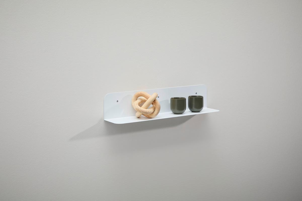 PÓŁKA ŚCIENNA WIKA - biały, Design, metal (60/12/12cm) - MID.YOU