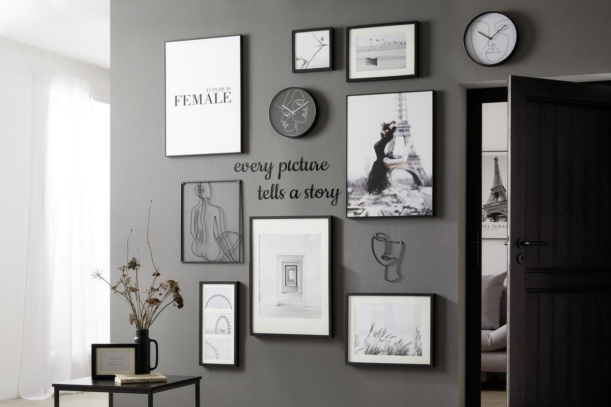 Decorațiune de perete Nadine - negru, plastic (116cm) - Modern Living
