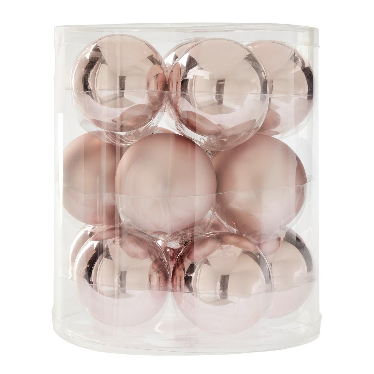 Karácsonyfagömbszett Noel - mályva, Basics, Üveg (6cm) - Modern Living