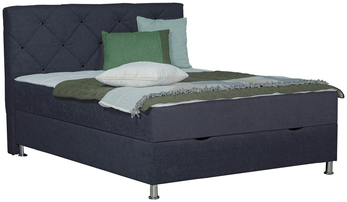 Box Krevet Black Diamond - boje kroma/antracit, Design, tekstil/plastika (160/200cm) - Modern Living