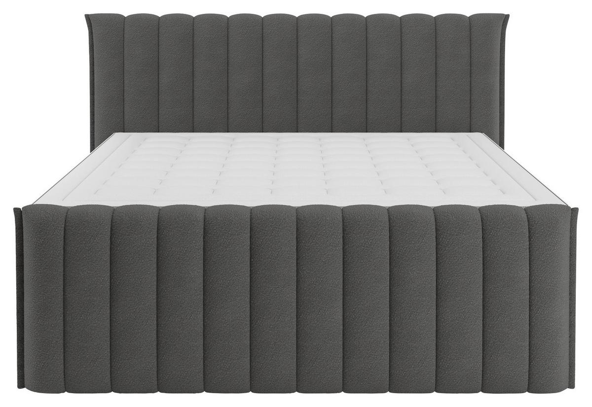 PAT BOXSPRING LINA - antracit, Konventionell, plastic/lemn (160/200cm) - Premium Living