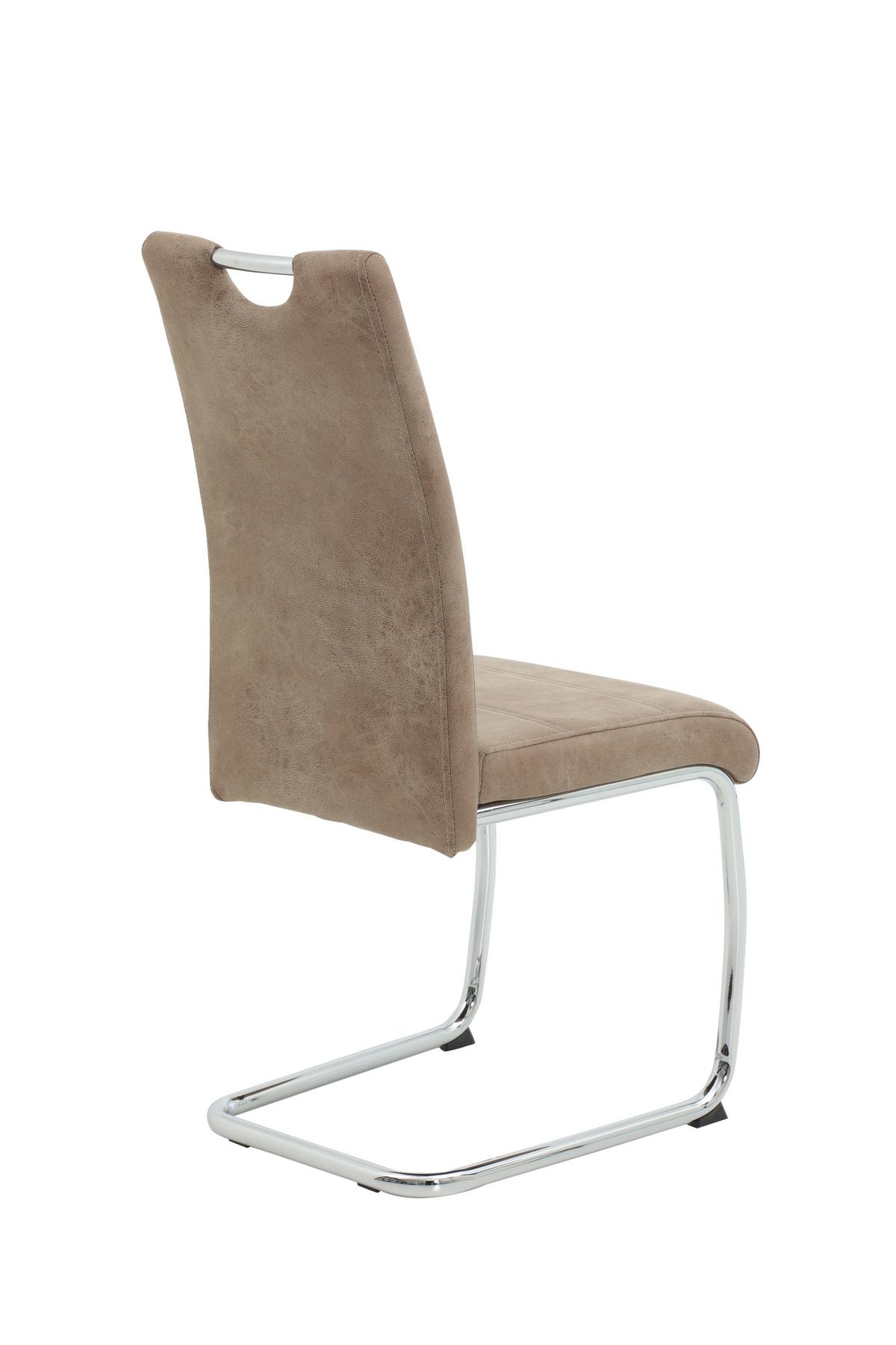 Schwingstuhl-Set Flora II S 2er-Set ca. 43x98 cm Beige - Chromfarben/Beige, MODERN, Textil/Metall (43/98/59cm) - MID.YOU